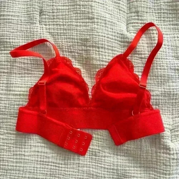 Lively Longline Lace Bralette in Bright Red - Size XS - Picture 5 of 6